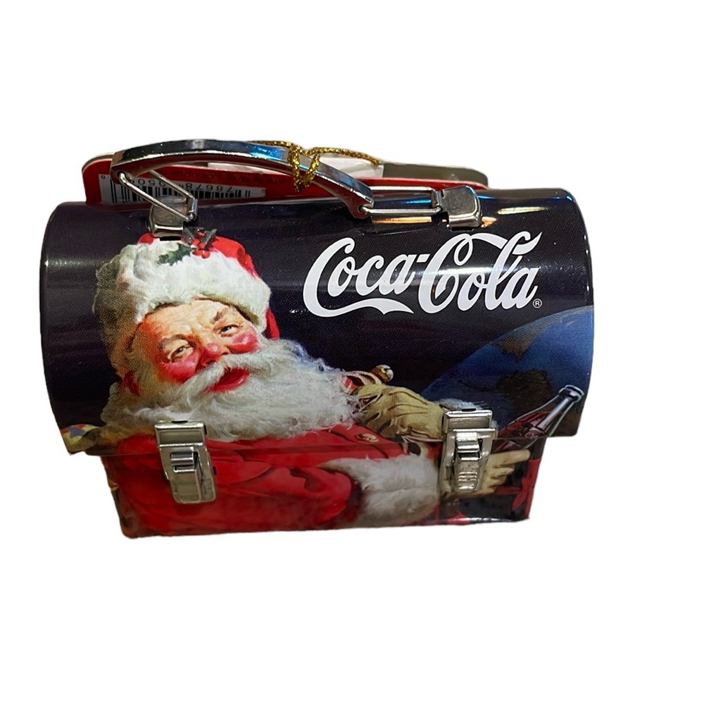 Coca Cola Christmas Mini Carry All Santa Ornament Memorabilia Tin Collector NEW